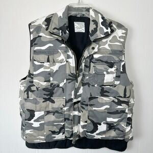 Mil Tec Urban Camo Utility Vest Mens M Gray Camouflage Padded Hunt Camp Outdoors